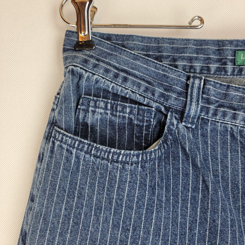 Lauren Jeans Co. Womens Size 10 Blue Striped Wide Legged Jeans Y2K - Picture 2 of 9